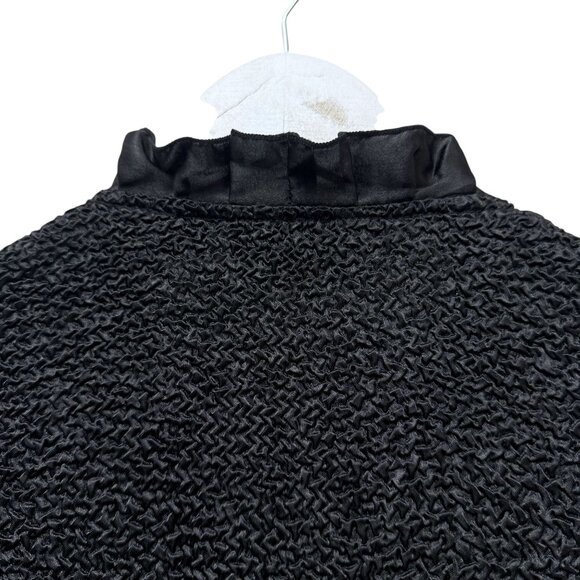 Avenue Evening Jacket Plus Size 18/20 Black Crinkle Ruffle Womens Party Top - Picture 5 of 8